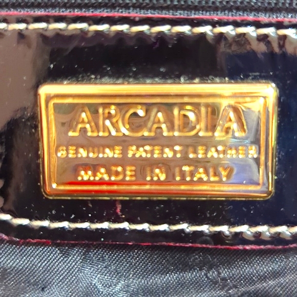 Black Patent Leather Handbag, Arcadia - Made in Italy. - Picture 9 of 16